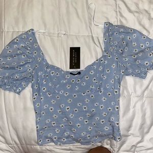 Cropped Floral Milkmaid Top